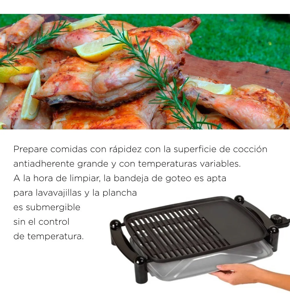 Parrilla Eléctrica Black+Decker Sizzlelean™ IG201-AR negra - Imagen 3