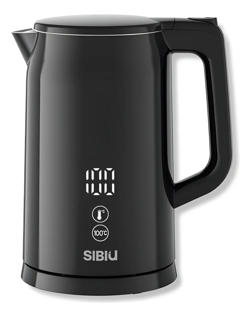 Pava Eléctrica Sibiu Acero Inoxidable 1.7lt Pantalla Digital PV10