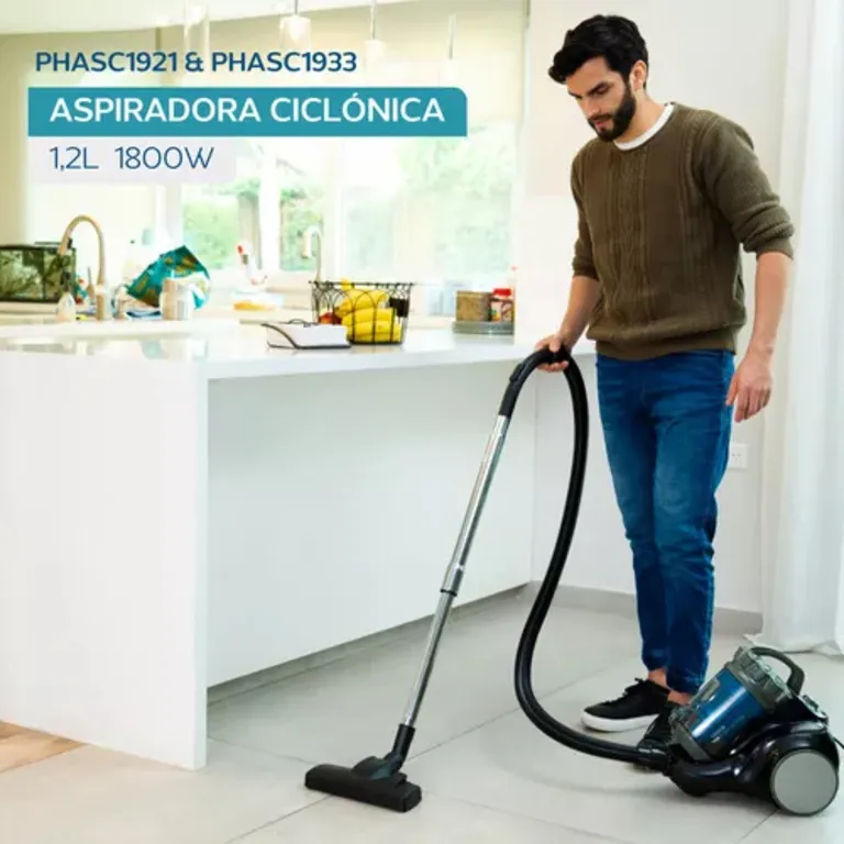 Aspiradora Ciclónica Philco 1800W Color Gris 1,2 Litros PHASC1933PI - Imagen 8