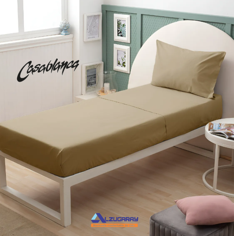 Juego de Sábanas Casablanca Oro – Twin / 1½ Plaza (144 hilos)