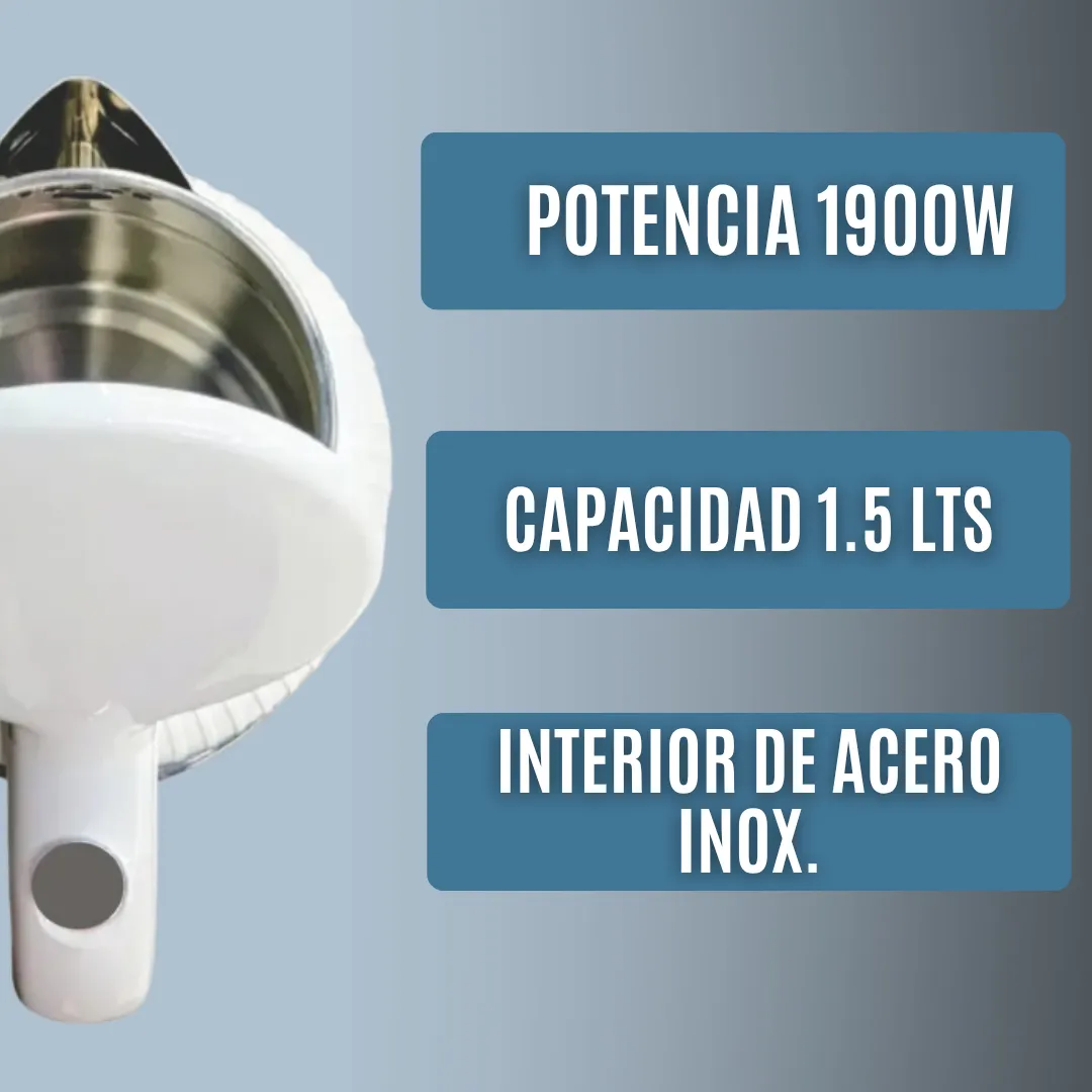 Pava Eléctrica Liliana Safeheat AP992B 1.5Lts - Imagen 5