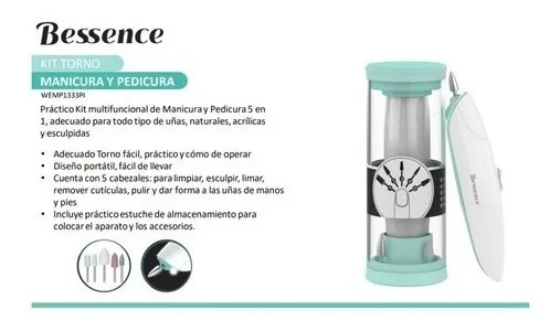 Kit de Manicura y Pedicura Bessence WEMP1333PI Torno 5 en 1 - Imagen 5