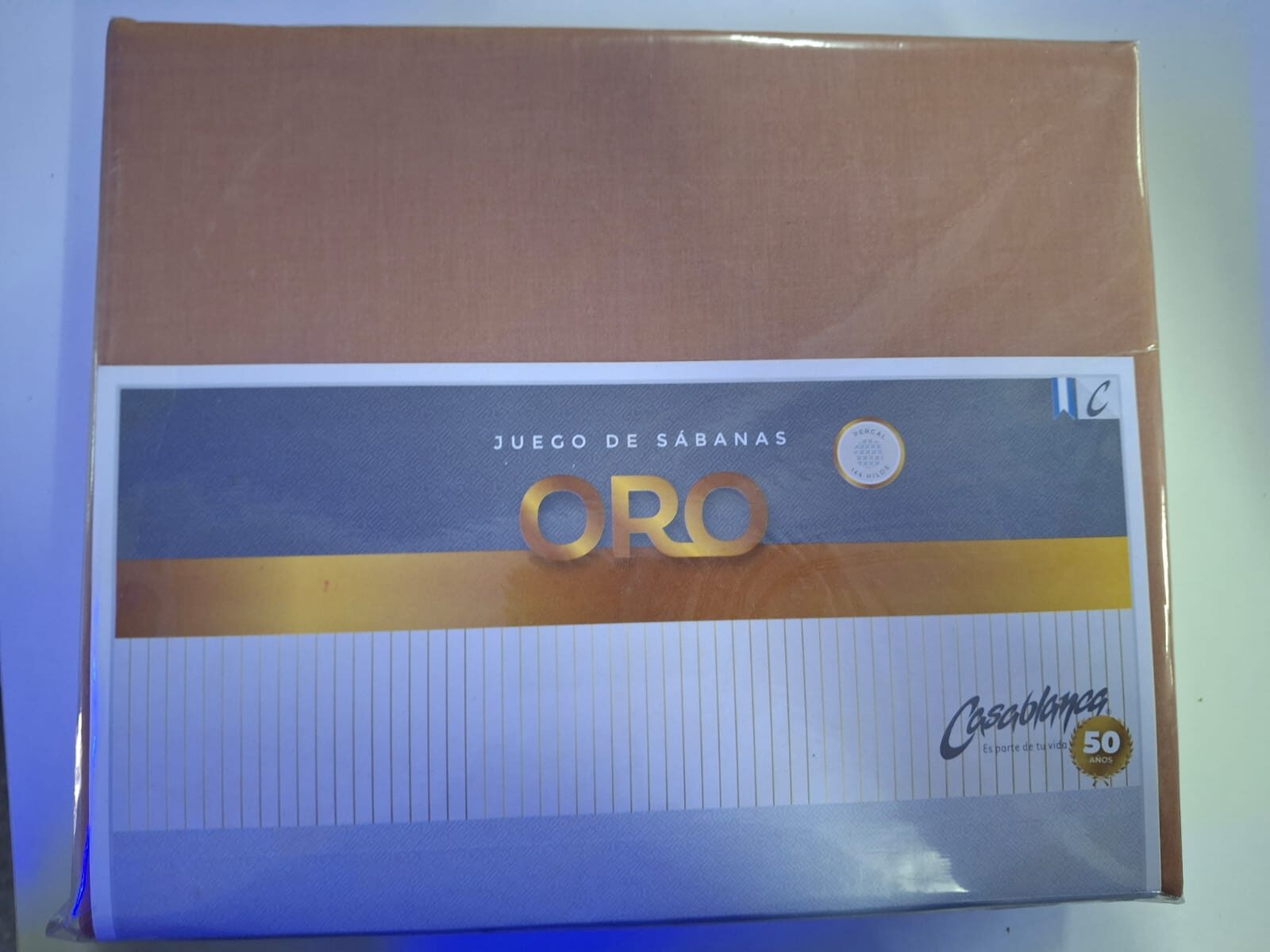 Juego de Sábanas Casablanca Oro – Twin / 1½ Plaza (144 hilos) - Imagen 2