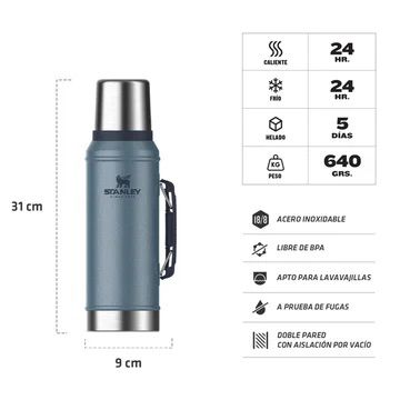Termo Stanley Classic 950 ml con Manija y Tapón Cebador - Imagen 6