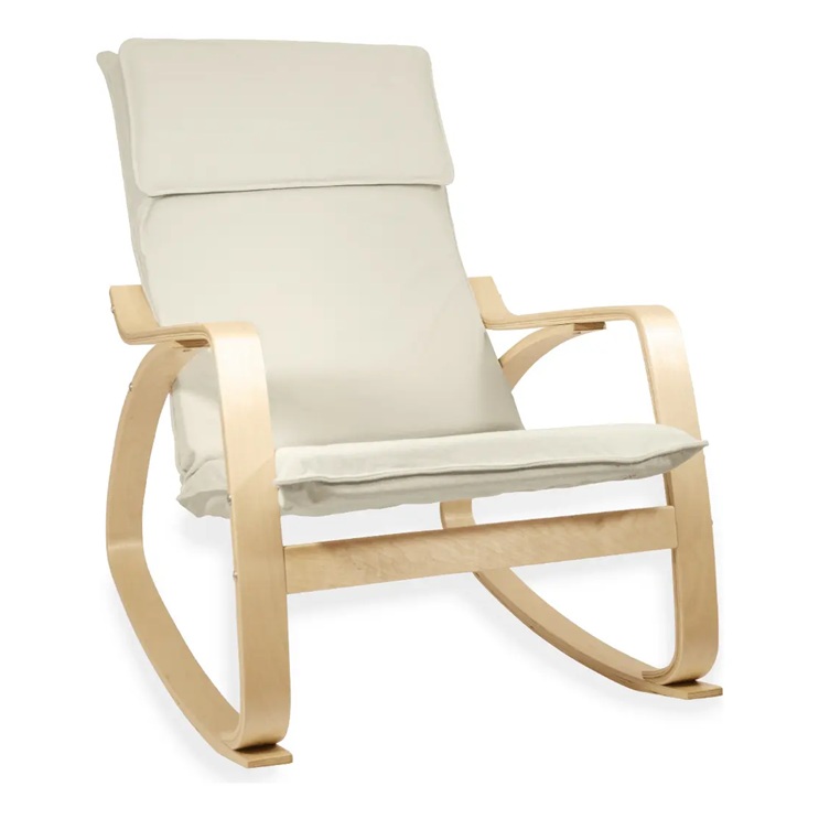 Sillón Mecedor Lisboa UTILE Beige con Estructura de Madera
