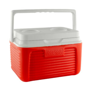 Conservadora ATOM Cool Box 4,7 L Roja Colegial con Tapa Apoya Vasos