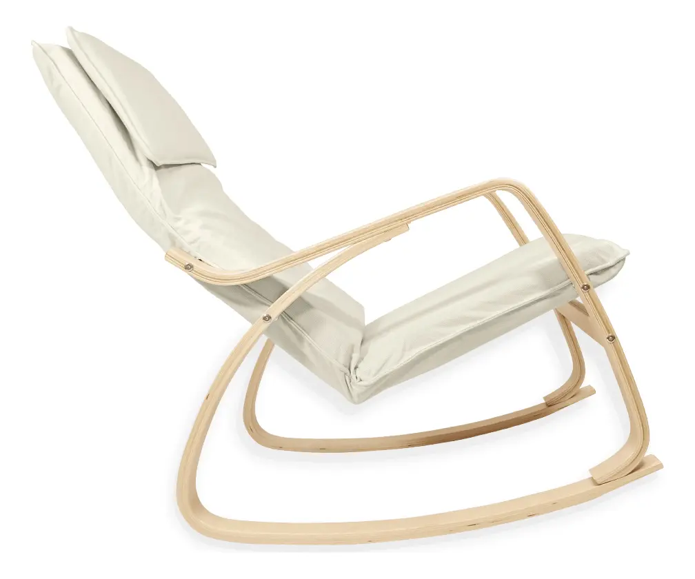 Sillón Mecedor Lisboa UTILE Beige con Estructura de Madera - Imagen 3