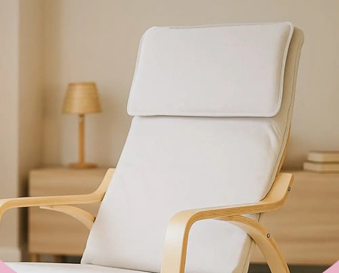 Sillón Mecedor Lisboa UTILE Beige con Estructura de Madera - Imagen 4
