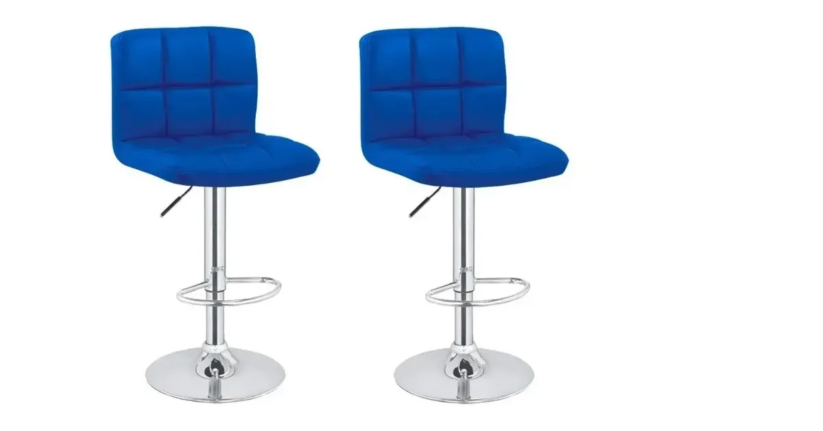 Banqueta de Bar Vonne BBPU02 Regulable con Respaldo Azul - Imagen 3