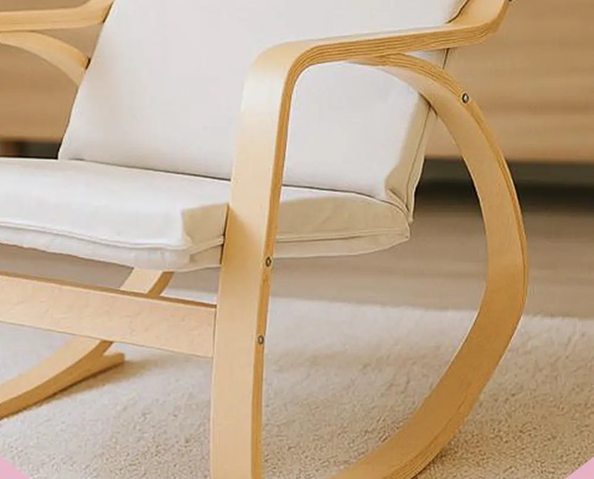 Sillón Mecedor Lisboa UTILE Beige con Estructura de Madera - Imagen 5