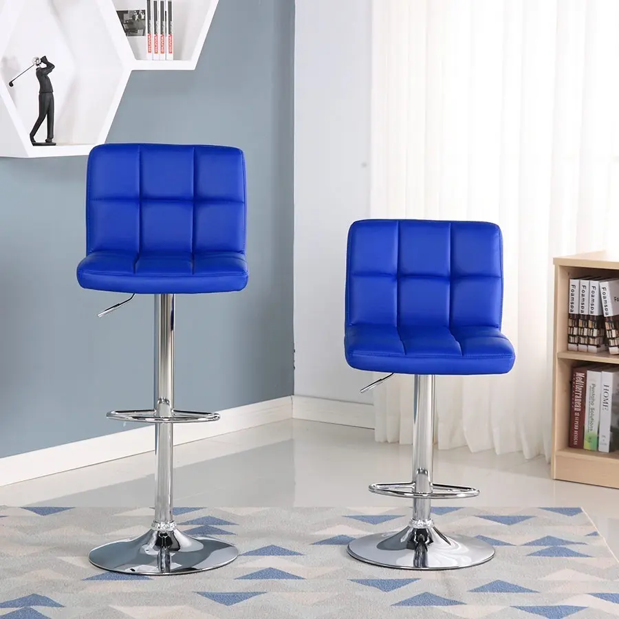 Banqueta de Bar Vonne BBPU02 Regulable con Respaldo Azul - Imagen 4