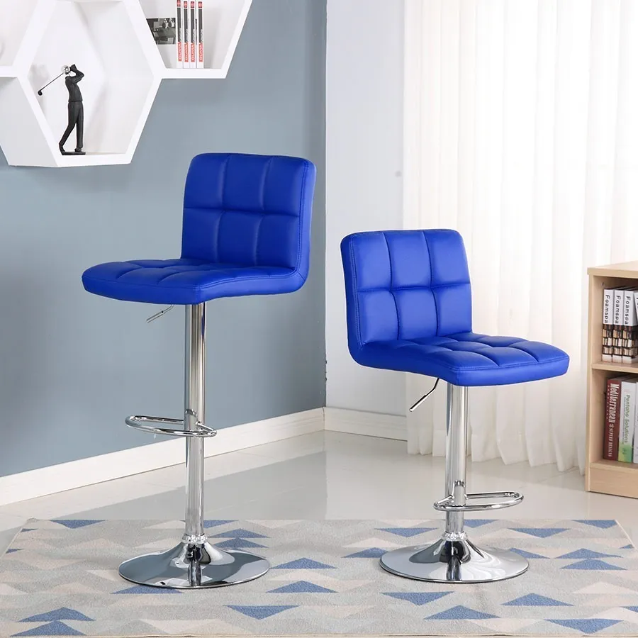 Banqueta de Bar Vonne BBPU02 Regulable con Respaldo Azul - Imagen 5