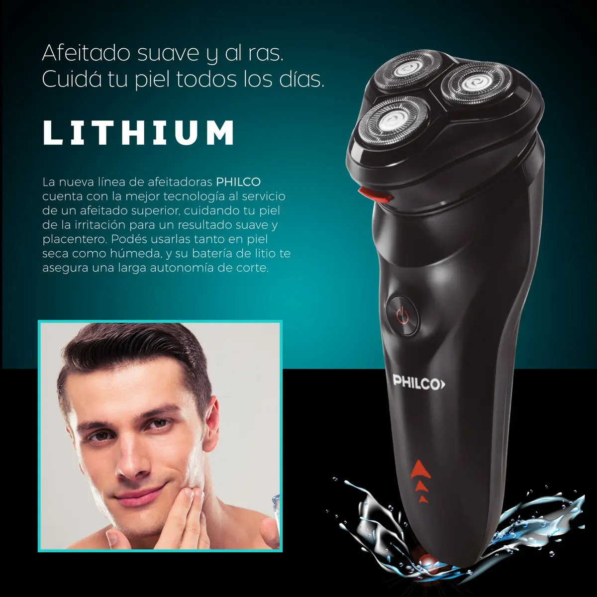 Afeitadora Philco AE5105PP Lithium Inalámbrica Wet & Dry 360° - Imagen 6