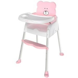 Silla de Comer Vonne CSAI-0002 Rosa Plegable con Bandeja