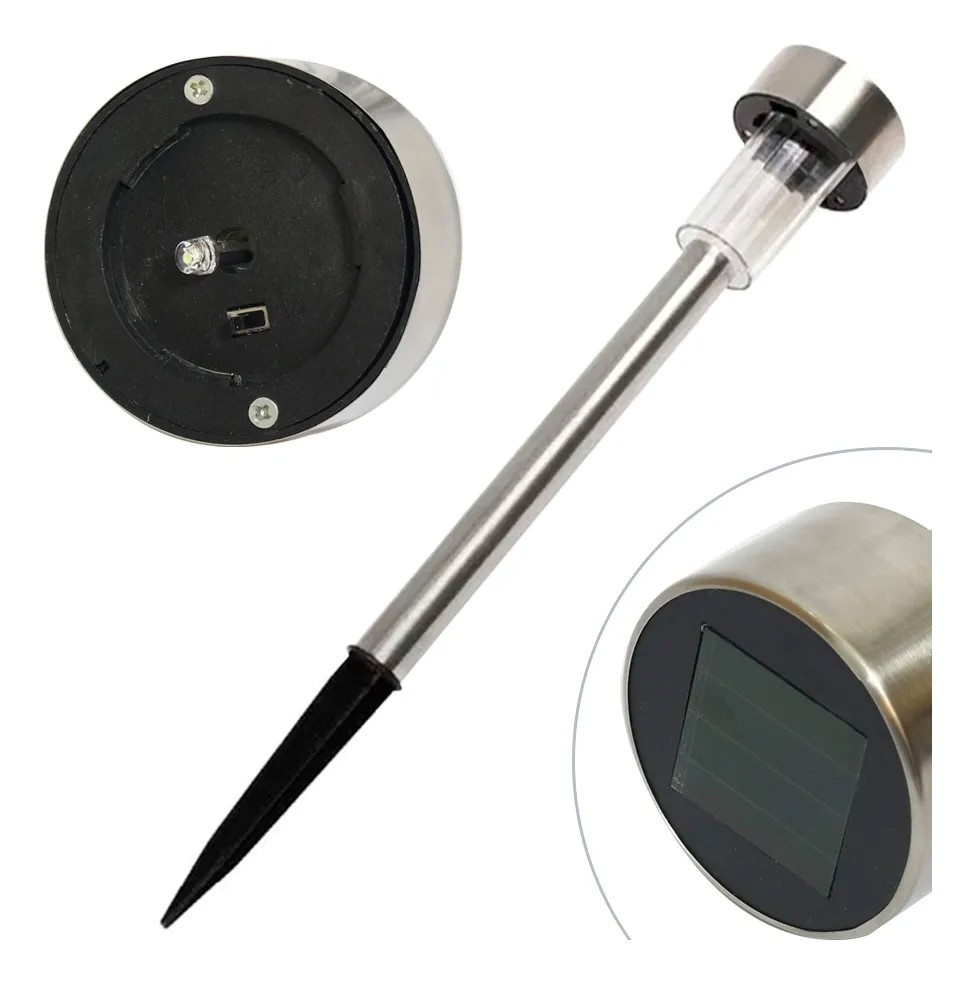 Estaca Solar LED Etheos acero inox. Luz Fría