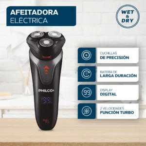 Afeitadora Philco AE5305PP Turbo Inalámbrica Wet & Dry