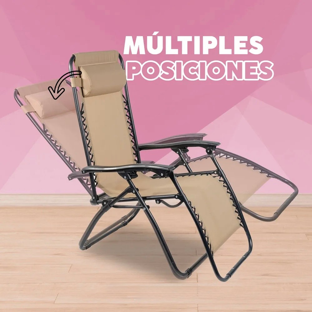 Reposera Gravedad Cero Luxury Home LH-212 Plegable Reforzada - Imagen 2