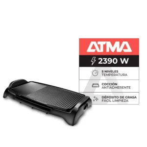 Parrilla Eléctrica Grill Atma PG4731P Doble Plancha Antiadherente