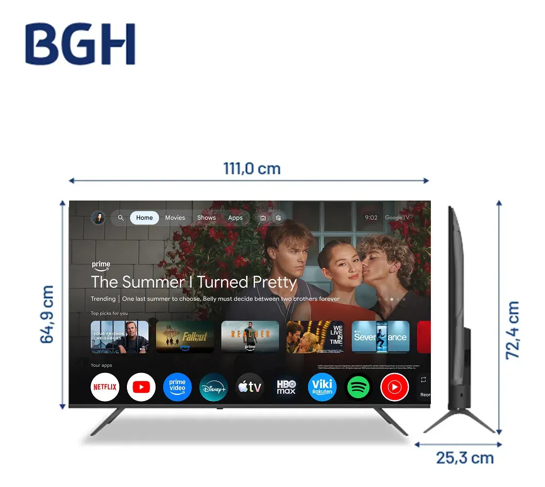 Smart TV 50" BGH B5026US7G QLED 4K Google TV - Imagen 3