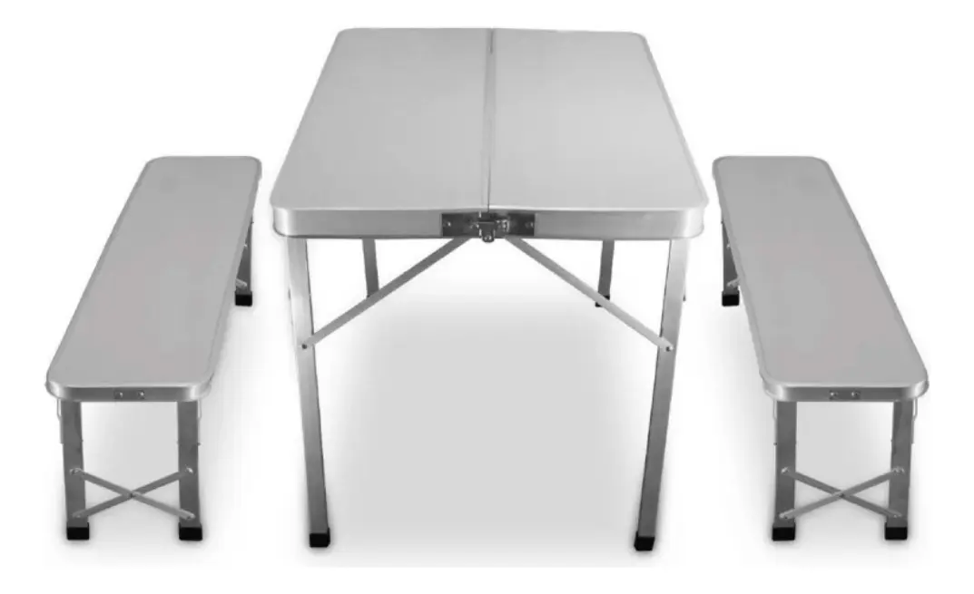 Set Mesa Plegable Kushiro SPALU03 con 2 Bancos de Aluminio - Imagen 6