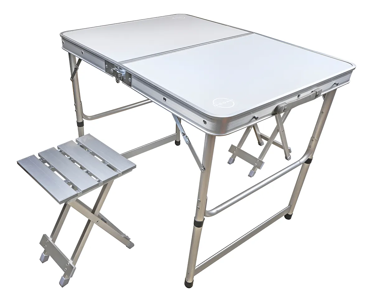 Set de Camping Kushiro FSCI-P2BA Mesa Plegable con 2 Bancos de Aluminio - Imagen 8